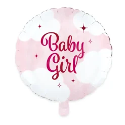 Folieballong, baby girl rosa 46 cm