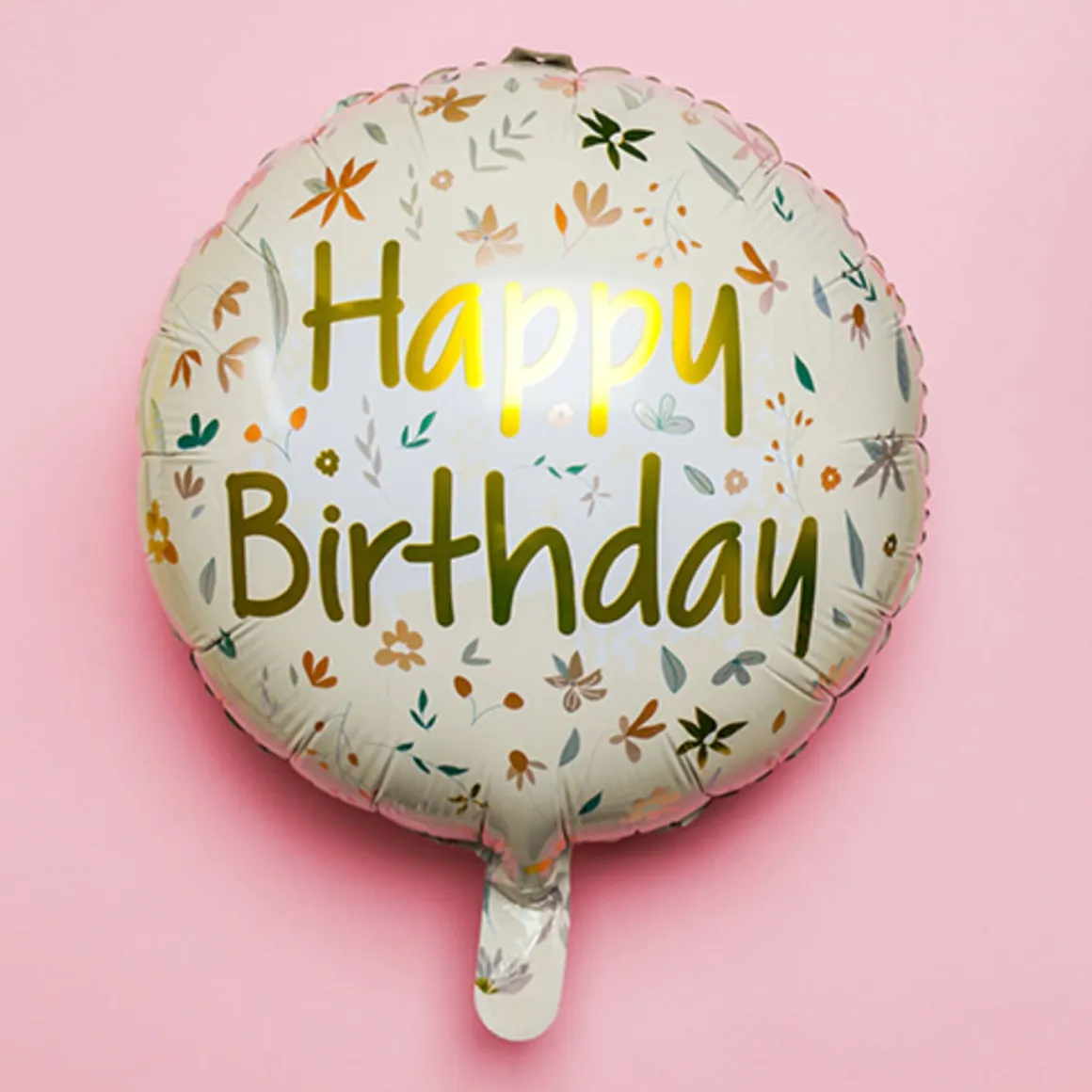 Folieballong, birthday cute flowers pink 45 cm