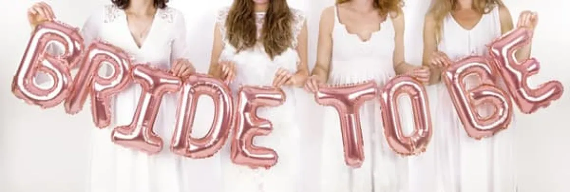Folieballong, Bride to be roséguld 340x35 cm