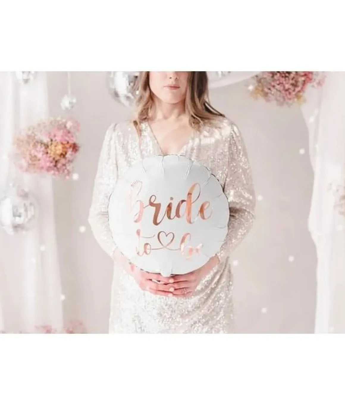 Folieballong, bride to be vit 45 cm