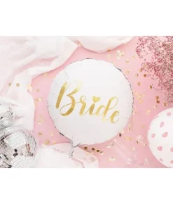 Folieballong, bride vit 45 cm