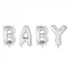 Folieballong, girlang BABY silver