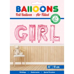 Folieballong, girlang GIRL rosa