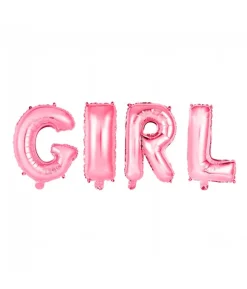 Folieballong, girlang GIRL rosa
