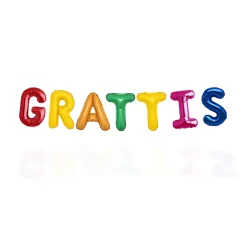 Folieballong, girlang grattis multi color 35 cm