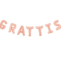 Folieballong, girlang grattis rosé
