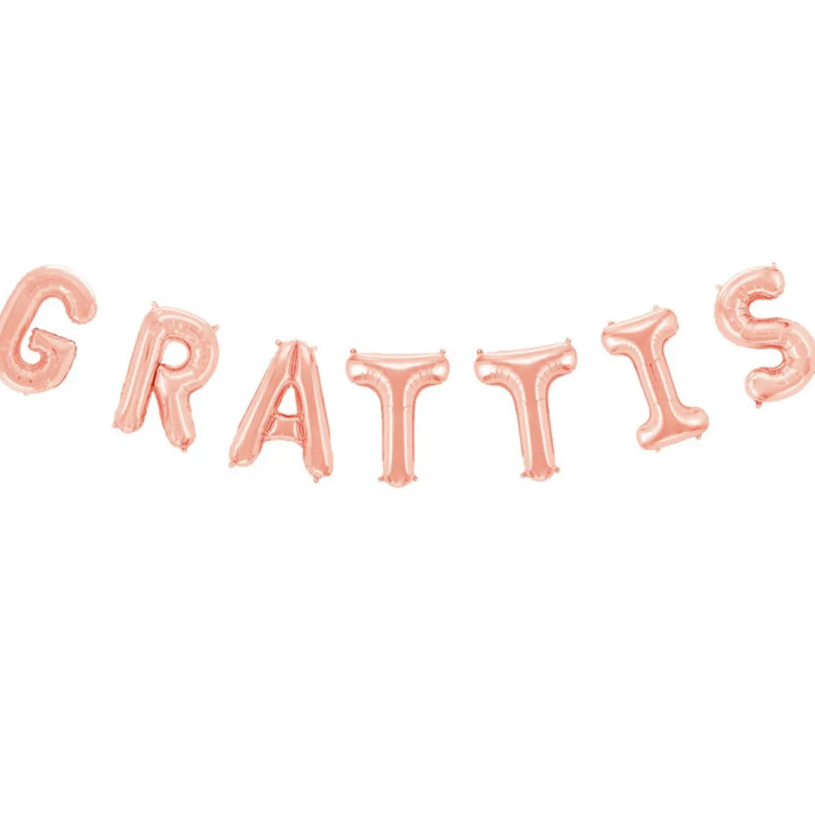 Folieballong, girlang grattis rosé