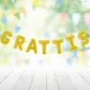 Folieballong, girlang grattis guld