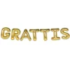 Folieballong, girlang grattis guld 35 cm