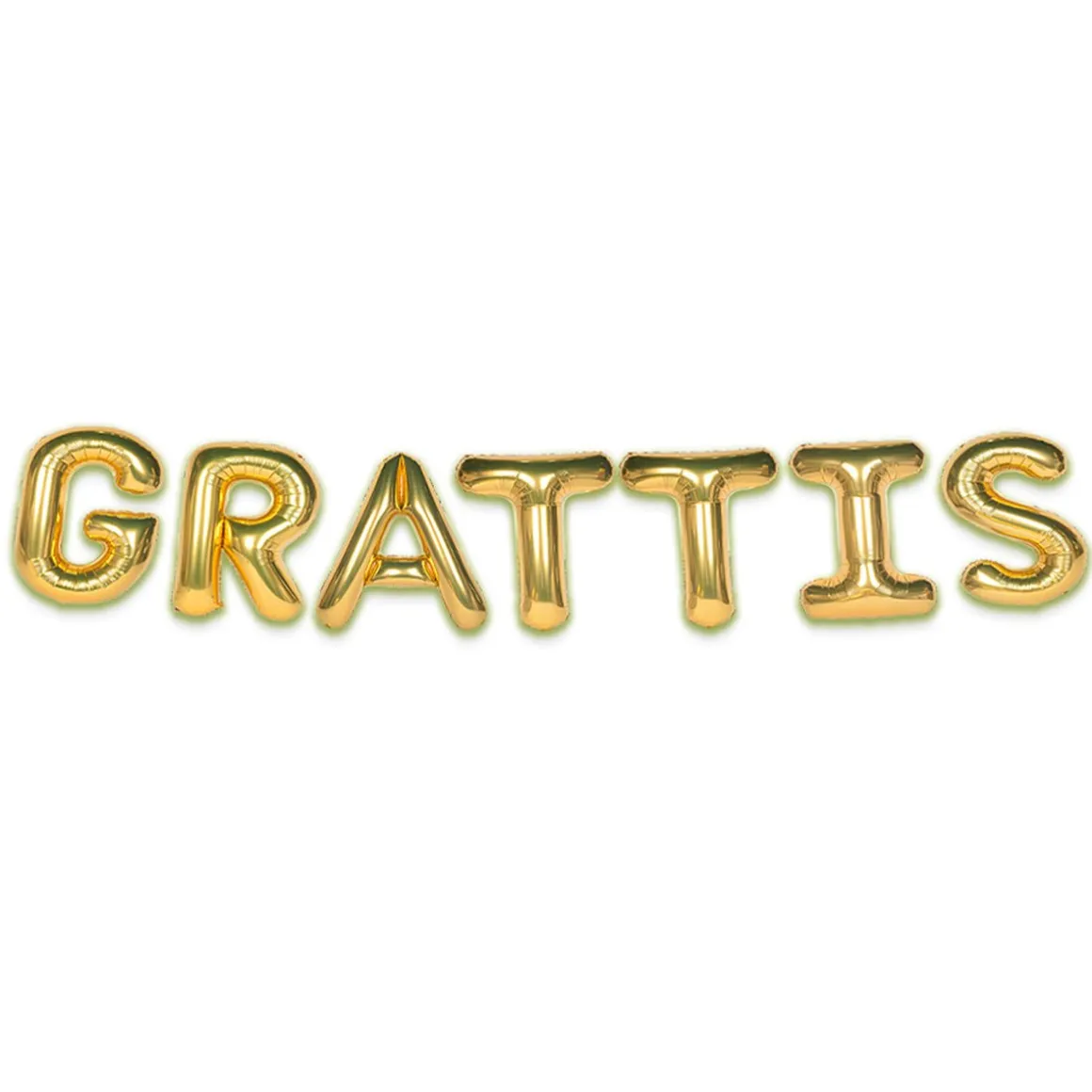 Folieballong, girlang grattis guld 35 cm