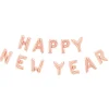 Folieballong, girlang happy new year rosé guld