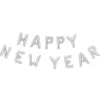Folieballong, girlang happy new year silver