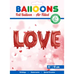 Folieballong, girlang LOVE röd
