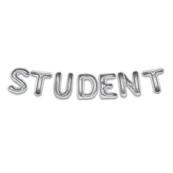 Folieballong, girlang student silver 35 cm