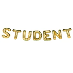 Folieballong, girlang student guld 35 cm