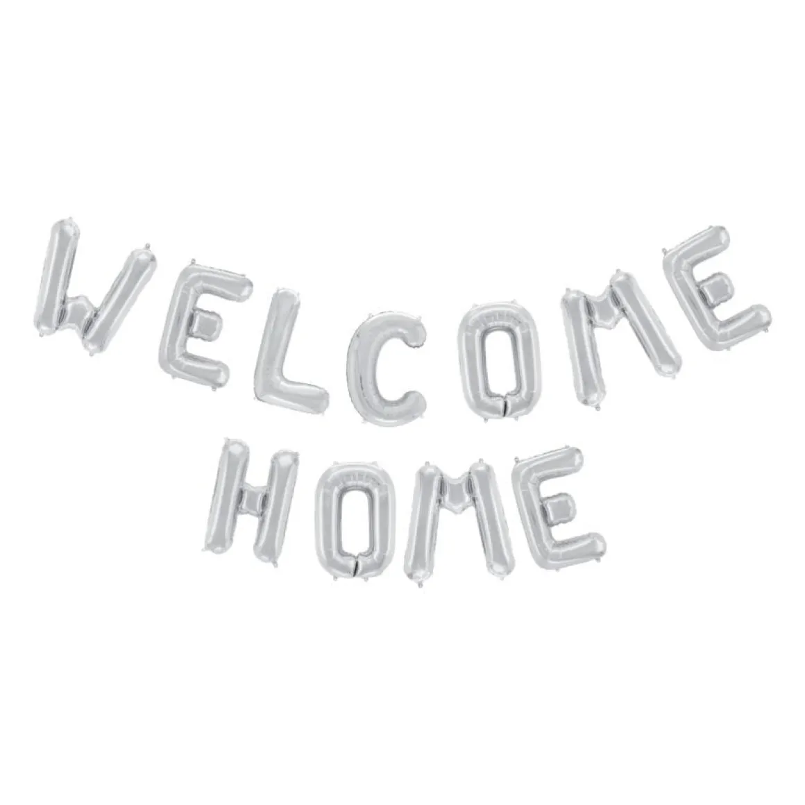 Folieballong, girlang welcome home silver