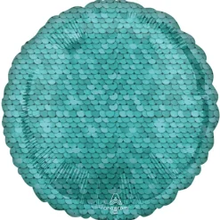 Folieballong, glitter blå paljetter 43 cm