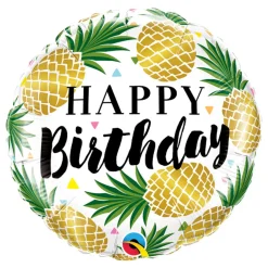 Folieballong, happy birthday pineapple 45 cm