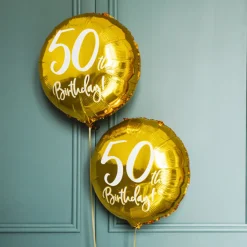 Folieballong, happy birthday 50th 45 cm