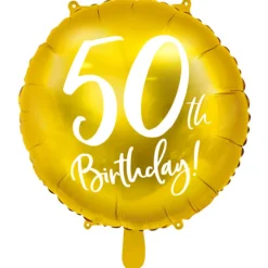 Folieballong, happy birthday 50th 45 cm