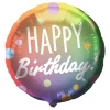Folieballong, happy birthday dots multi colors 45 cm