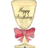 Folieballong, happy birthday glass shape 73 cm