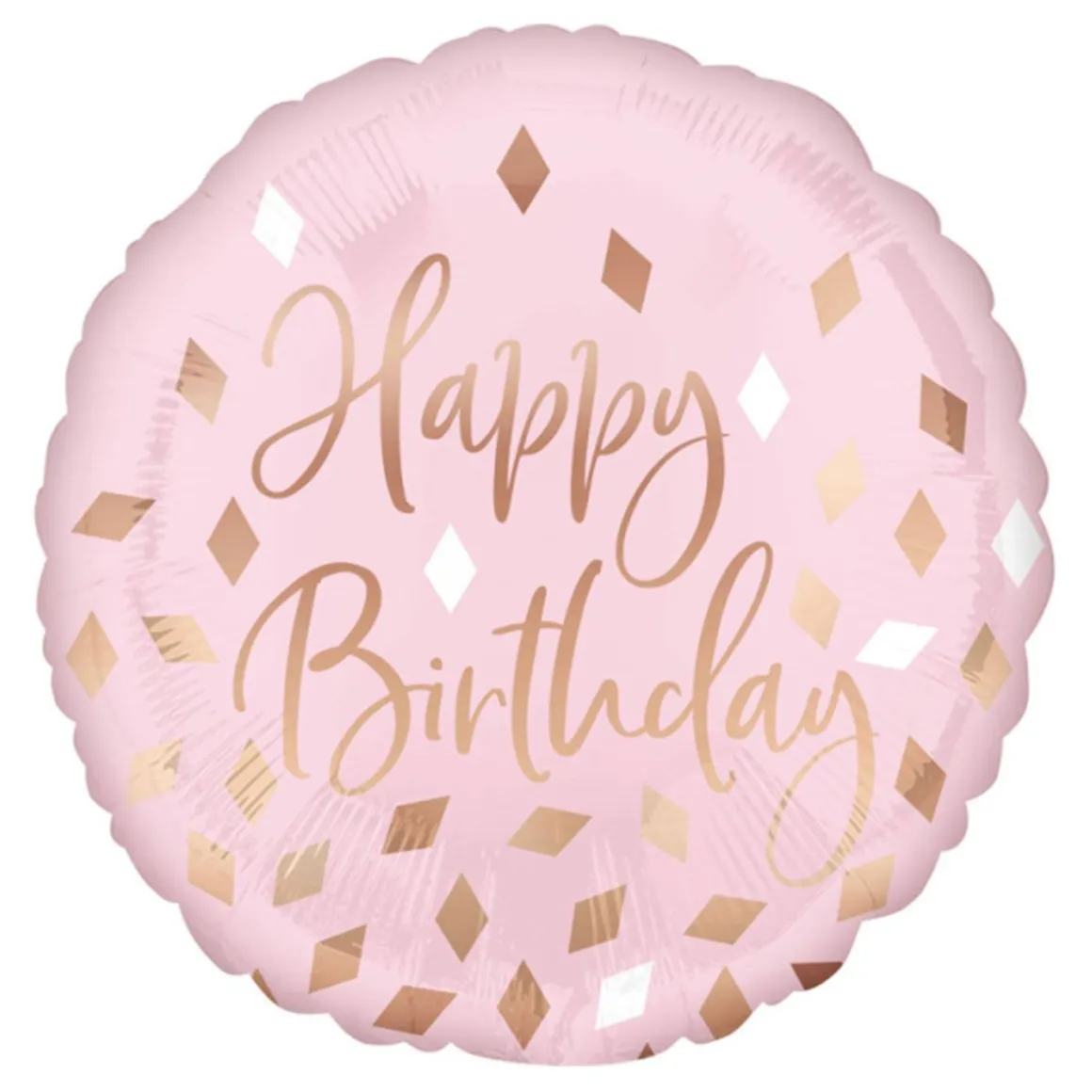 Folieballong, happy birthday rosa 43 cm