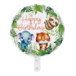 Folieballong, happy birthday jungle 46 cm