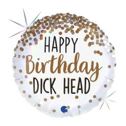 Folieballong, Happy Birthday Dick Head 45 cm