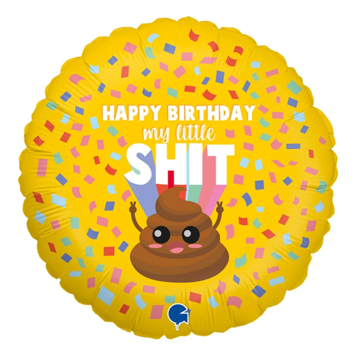 Folieballong, happy birthday my little shit 45 cm