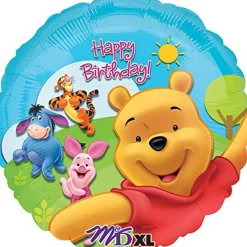 Folieballong, happy birthday Nalle Puh 43 cm