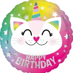 Folieballong, happy birthday katt 43 cm