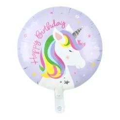 Folieballong, happy birthday enhörning 46 cm