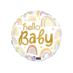 Folieballong, hello baby rainbow 46 cm