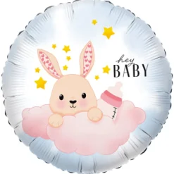 Folieballong, hey baby bunny 45 cm