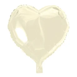 Folieballong, hjärta elfenben 45 cm