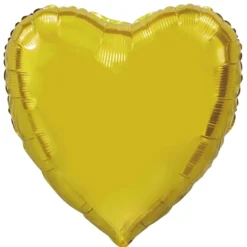 Folieballong, hjärta guld 91 cm