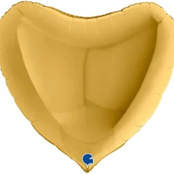 Folieballong, hjärta guld 91 cm