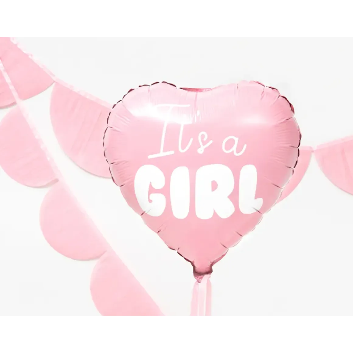 Folieballong, hjärta its a girl 45 cm