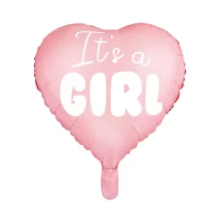 Folieballong, hjärta its a girl 45 cm