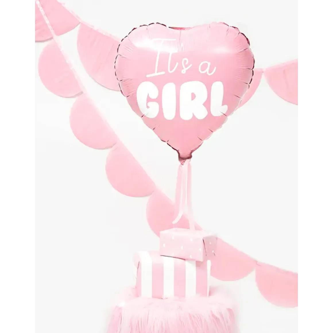 Folieballong, hjärta its a girl 45 cm