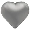 Folieballong, hjärta moonlight silver 45 cm