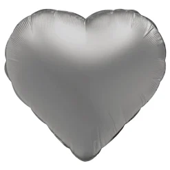 Folieballong, hjärta moonlight silver 45 cm