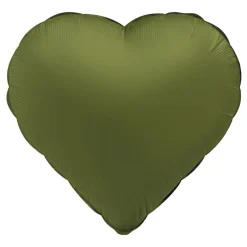 Folieballong, hjärta olive green 45 cm