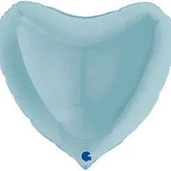 Folieballong, hjärta pastellblå 91 cm