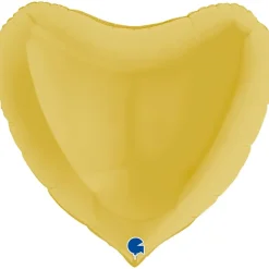 Folieballong, hjärta pastellgul 91 cm