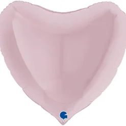 Folieballong, hjärta pastellrosa 91 cm