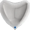 Folieballong, hjärta silver 91 cm
