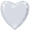Folieballong, hjärta silver 91 cm