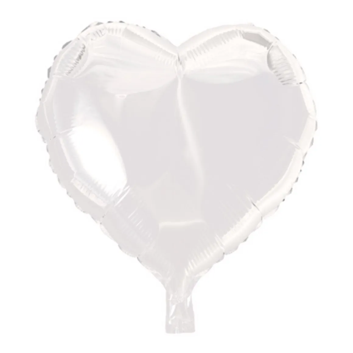 Folieballong, hjärta vit 45 cm